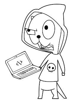 Otter with a laptop