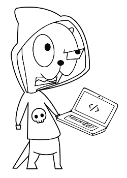 Otter with a laptop