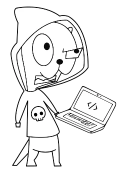 Otter with a laptop