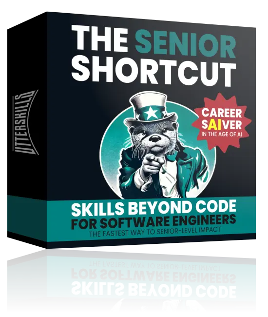 The Senior Shortcut course box by Utterskills, Skills Beyond Code for Software Engineers.